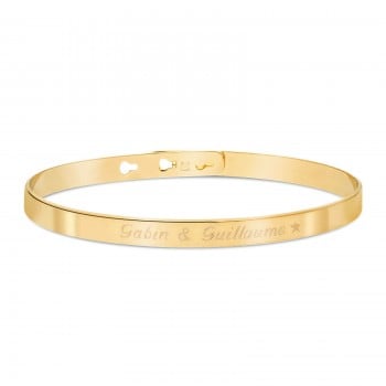 Packshot du bracelet jonc gravé en Plaqué Or