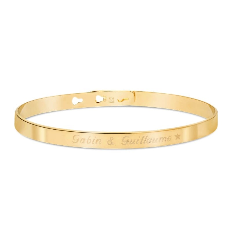 Packshot du bracelet jonc gravé en Plaqué Or