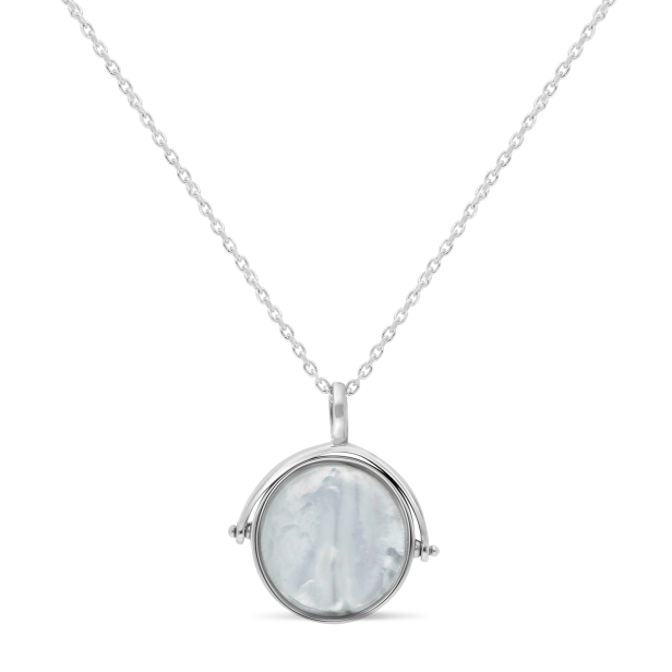 Collier personnalisé Argent et médaille nacrée 15 mm