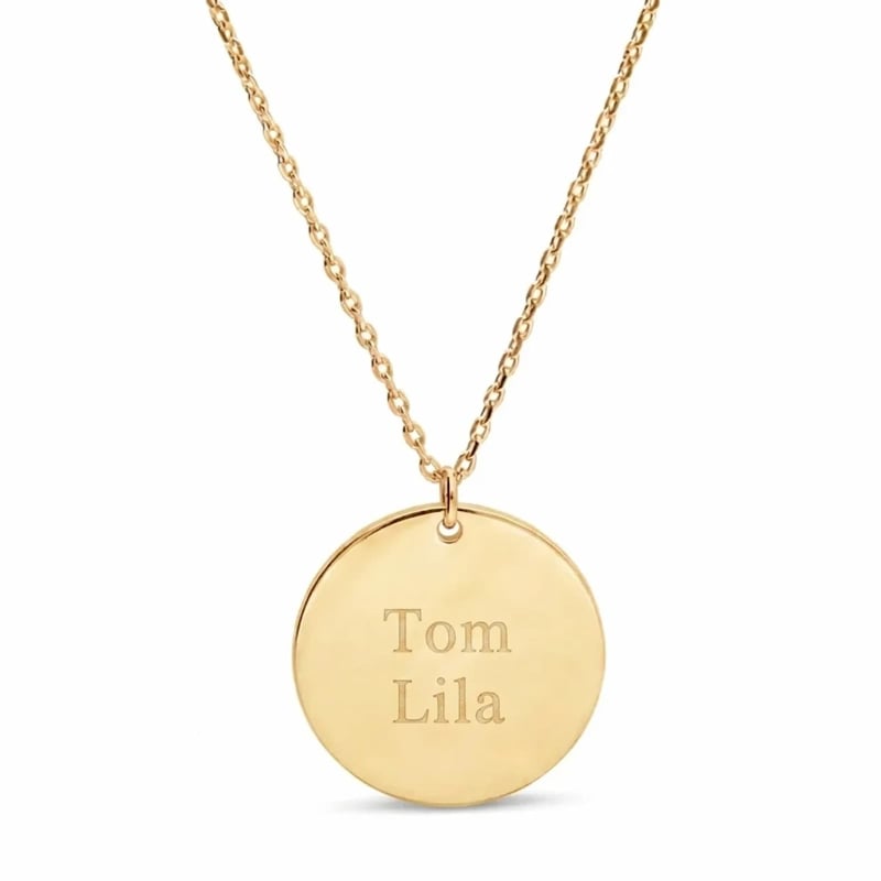Collier Médaille Gravée en Acier