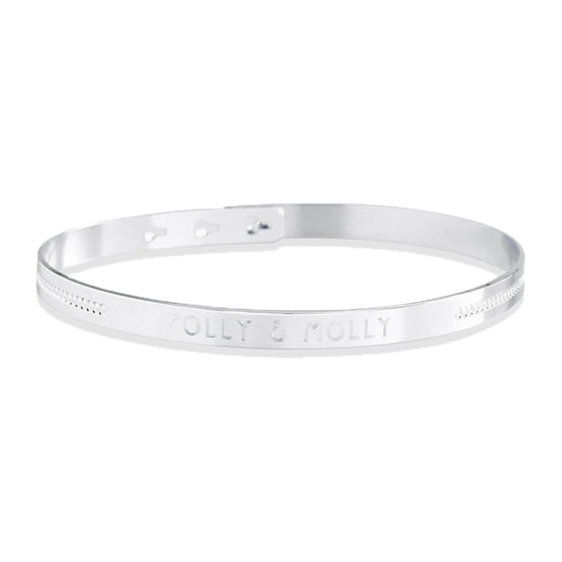 Packshot du bracelet jonc perlé gravé en Argent Packshot du bracelet jonc perlé gravé en Argent