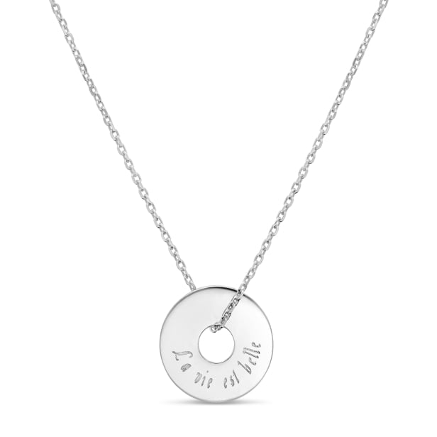 Packshot du Collier médaille jeton 15 mm gravée en Argent