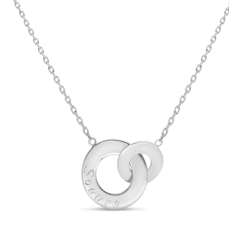 Collier personnalisé anneaux entrelacés Argent