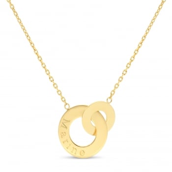 Packshot du collier personnalisé anneaux entrelacés Plaqué Or