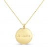 Packshot du collier personnalisé médaille bombée 20 mm Plaqué Or
