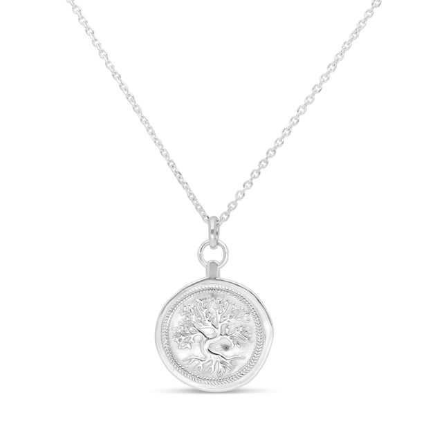 Collier pendentif gravé arbre de vie, argent 925