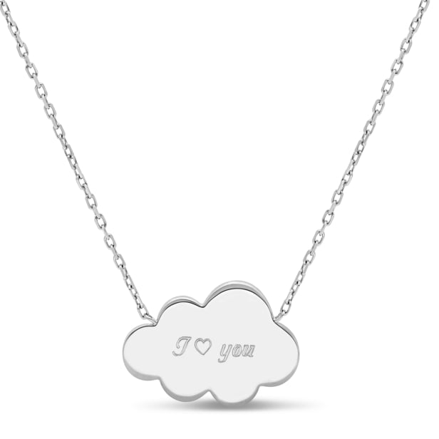 Collier personnalisé nuage 20 mm Argent