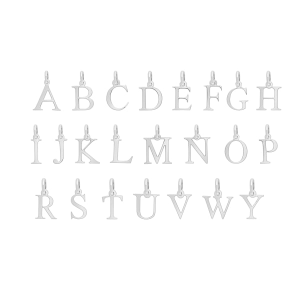Collier charm lettre, argent