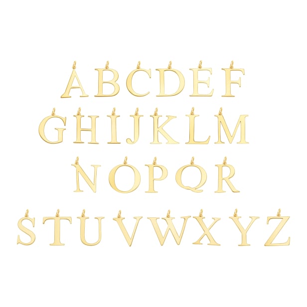 Collier charm grande initiale, plaqué or