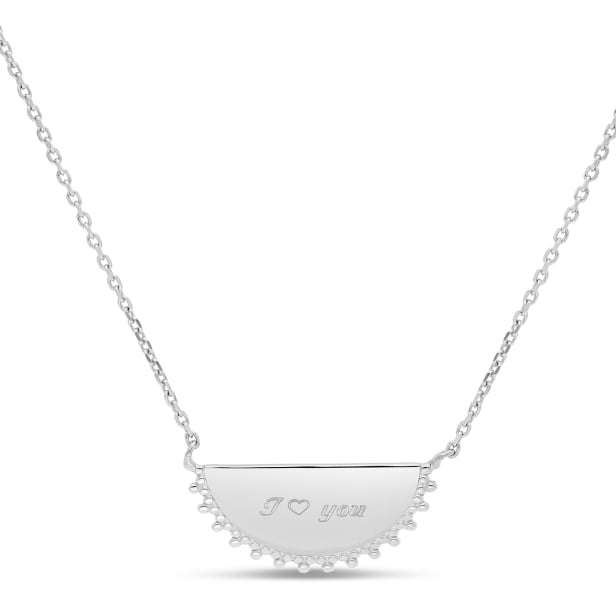 Packshot du collier personnalisé demi-lune Argent Packshot du collier personnalisé demi-lune Argent