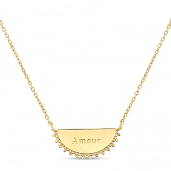 Packshot du collier personnalisé demi-lune Plaqué Or