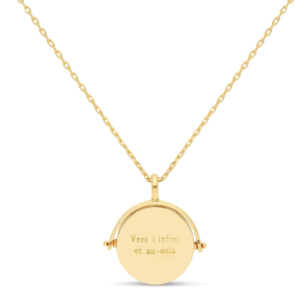 Collier personnalisé médaille nacrée, plaqué or