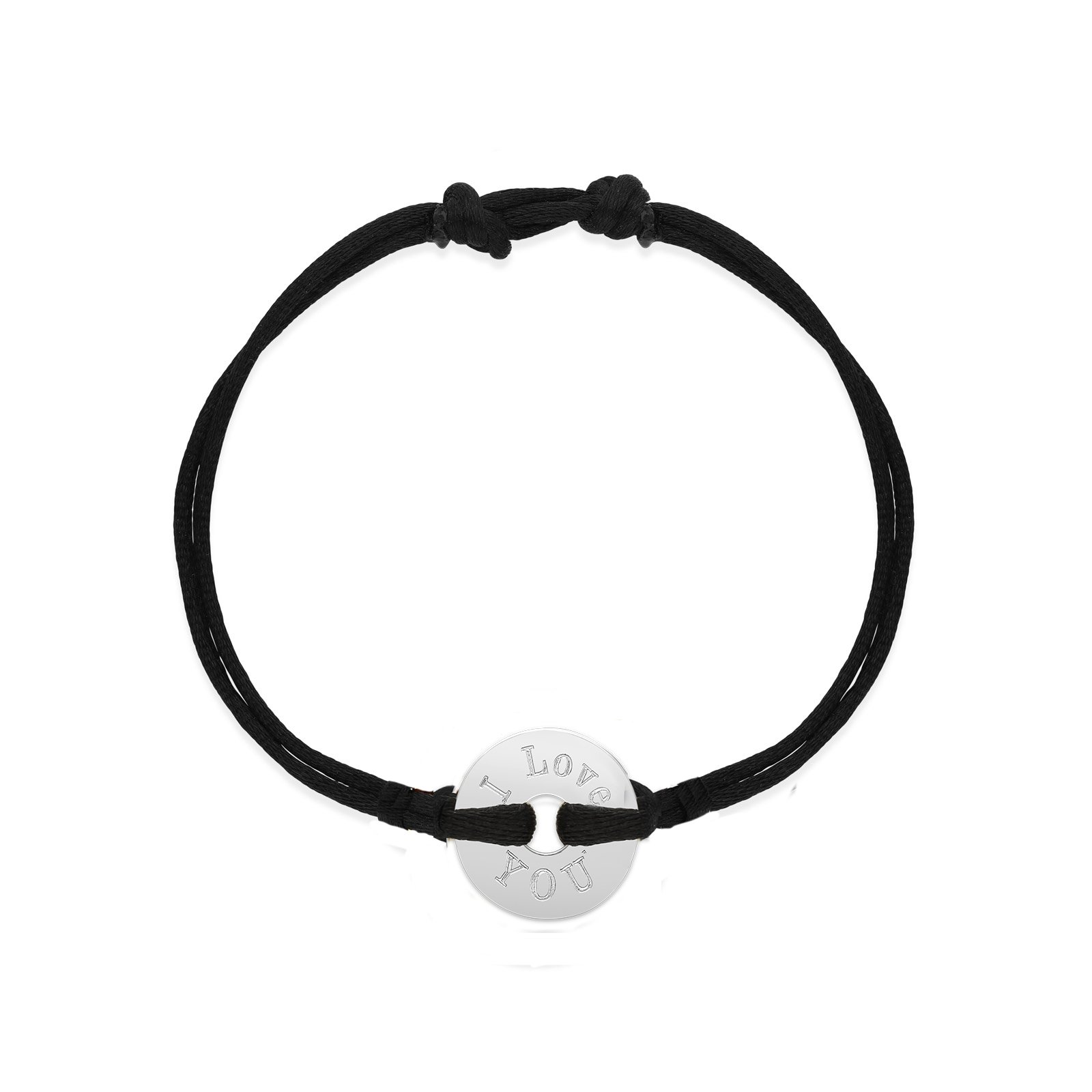 Bracelet cordon gris pour femme personnalisé - Amour infini