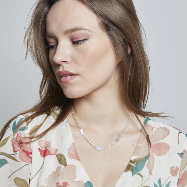 Collier personnalisé Argent 3 plaques à graver