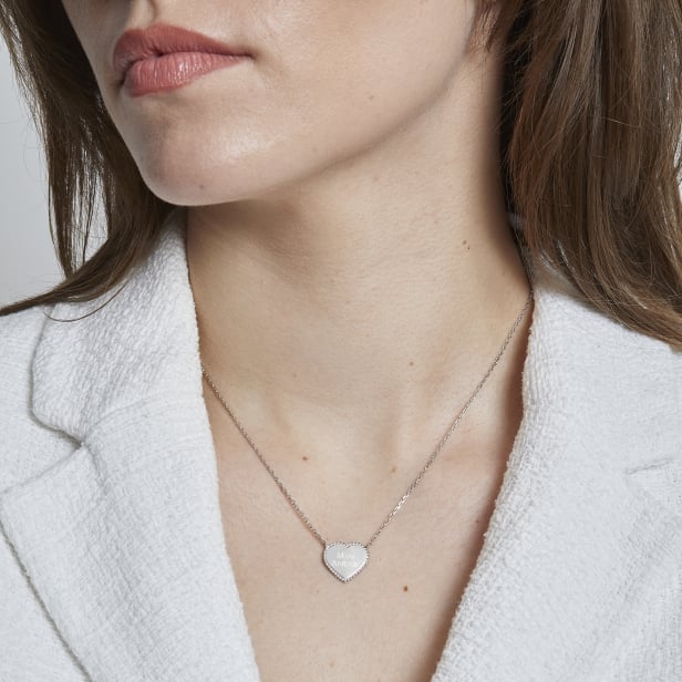 Collier personnalisé médaillon Argent en forme de cœur
