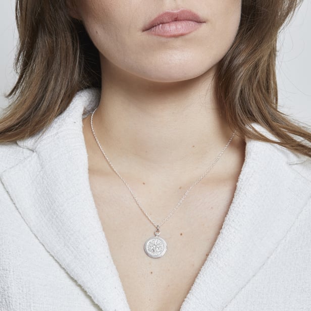 Collier pendentif gravé arbre de vie, argent 925