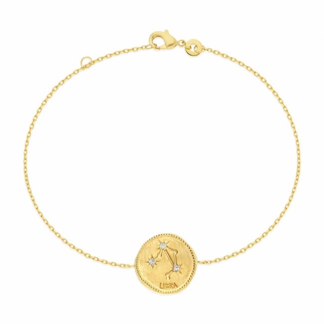 Bracelet chaîne médaille astro plaqué or