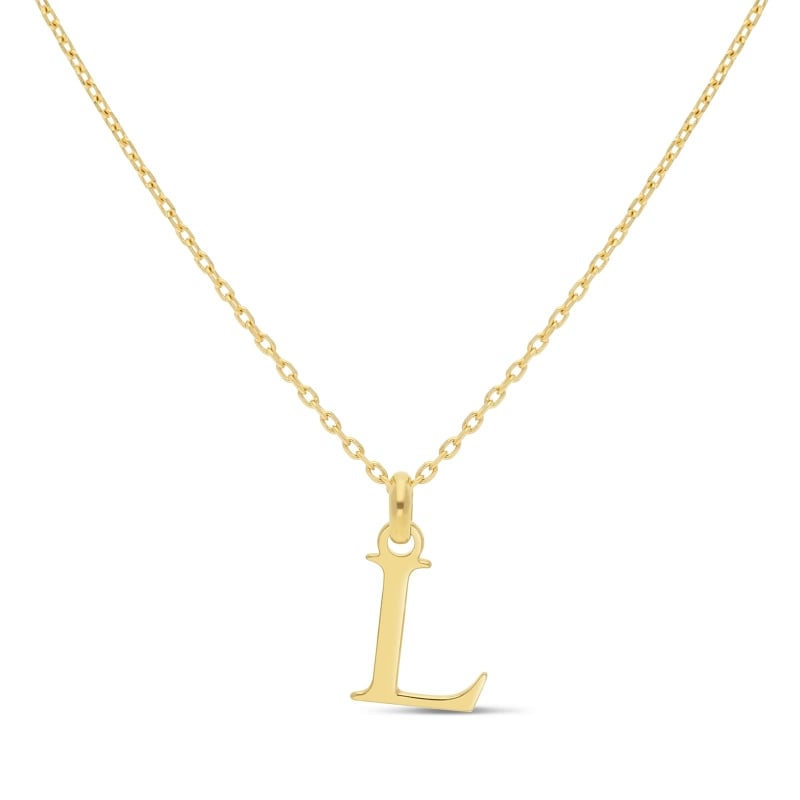 Collier enfant charm petite lettre, plaqué or