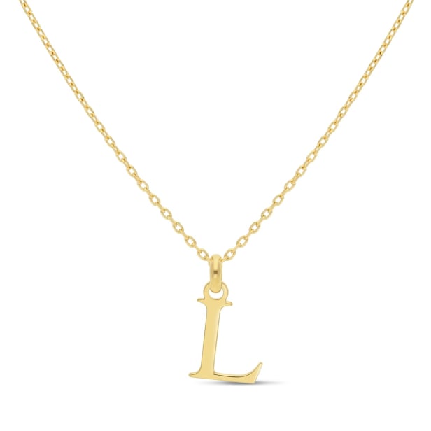 Collier enfant charm petite lettre, plaqué or