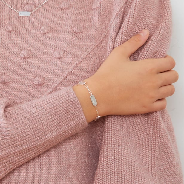 Bracelet personnalisé en Argent avec 3 plaques pour enfant