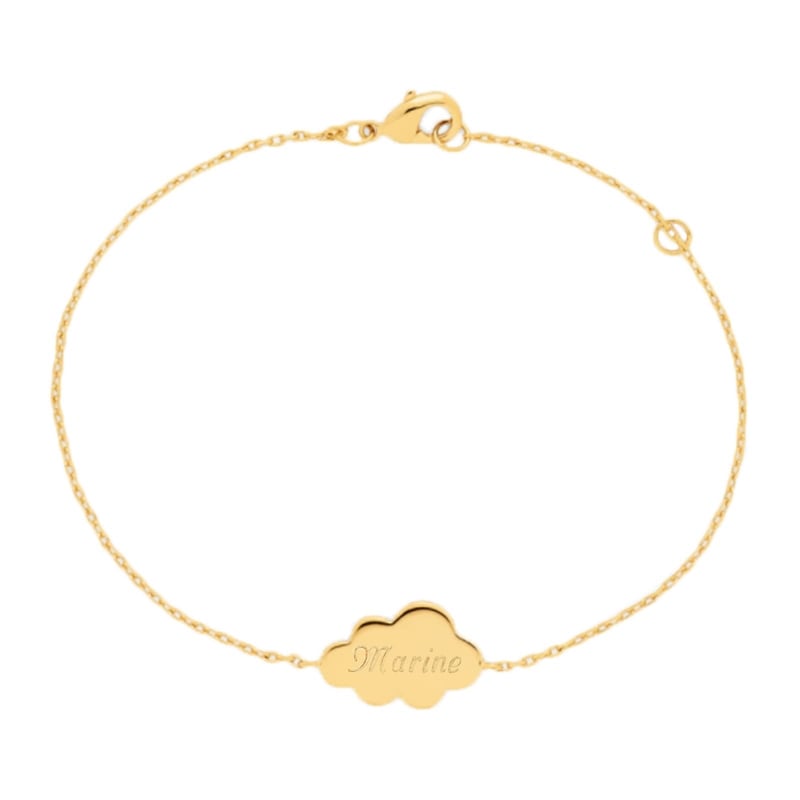 Bracelet nuage personnalisé en Plaqué Or pour enfant