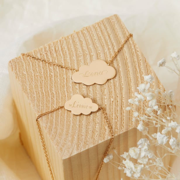 Bracelet nuage personnalisé en Plaqué Or pour enfant