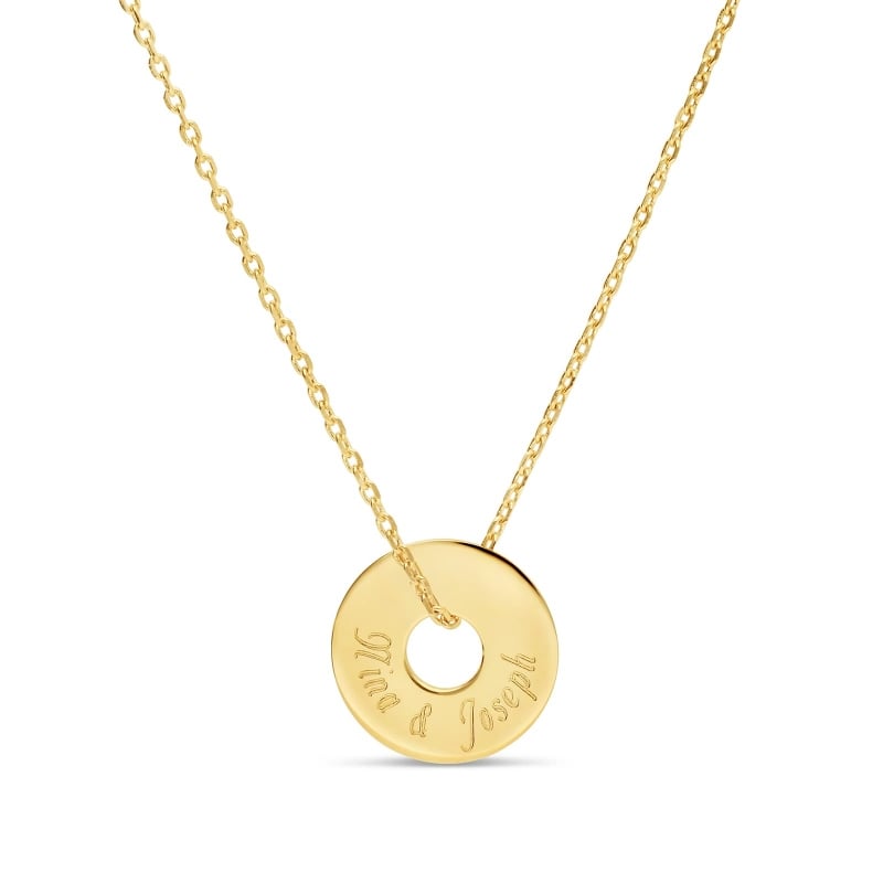 Collier enfant médaille cible personnalisée, plaqué or