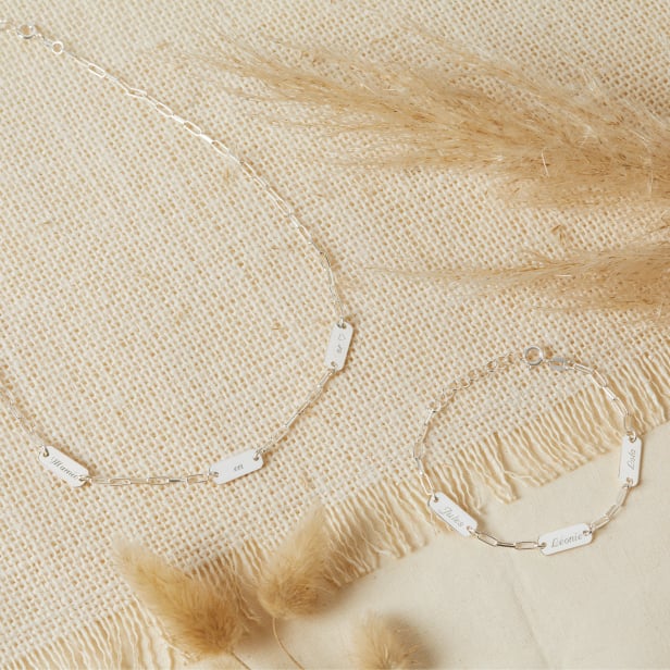 Collier personnalisé enfant Argent 3 plaques à graver