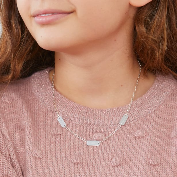 Collier personnalisé enfant Argent 3 plaques à graver