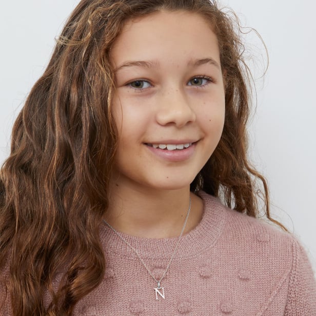 Collier enfant charm initiale, argent