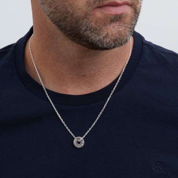 Collier personnalisé homme médaille cible, argent