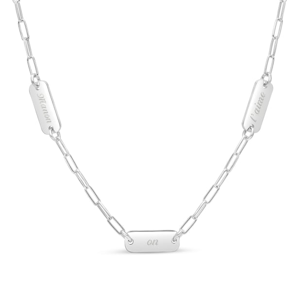 Collier personnalisé enfant Argent 3 plaques à graver