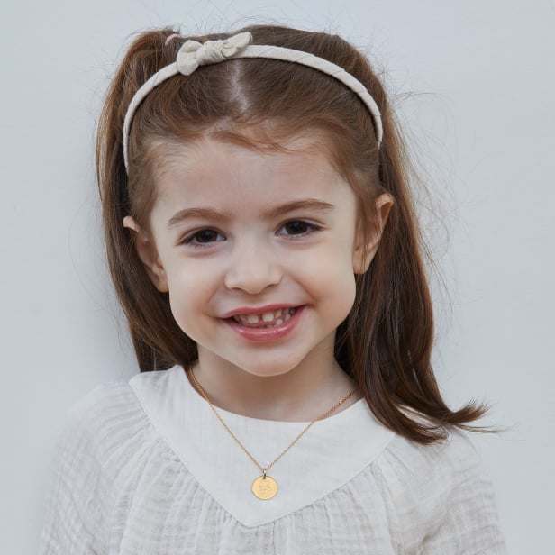 Collier personnalisé enfant dessin chat, plaqué or