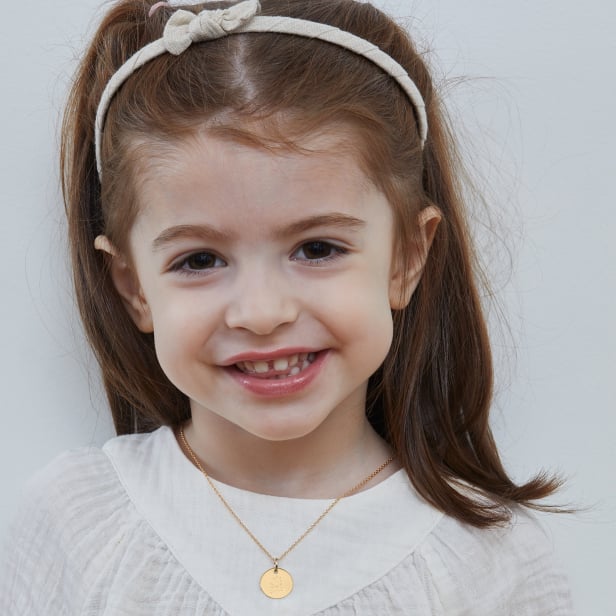 Collier personnalisé enfant dessin licorne, plaqué or