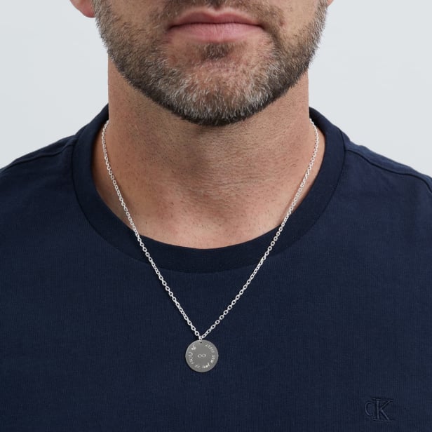 Collier homme médaille personnalisée, argent