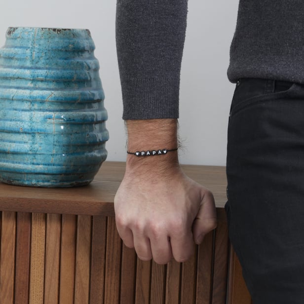 Bracelet cordon homme personnalisé lettres initiales