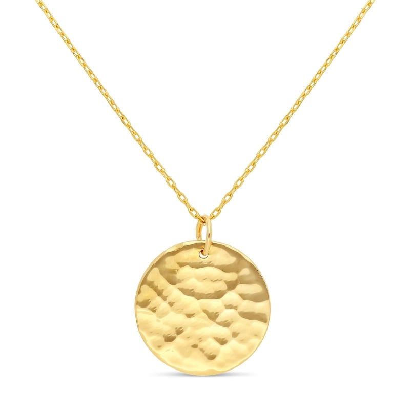Collier personnalisé gravure au verso de la médaille, plaqué or