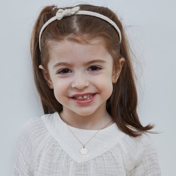 Collier personnalisé enfant médaille dessin ange, argent