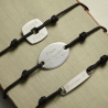 Bracelet cordon & médaille Argent losange 20 mm