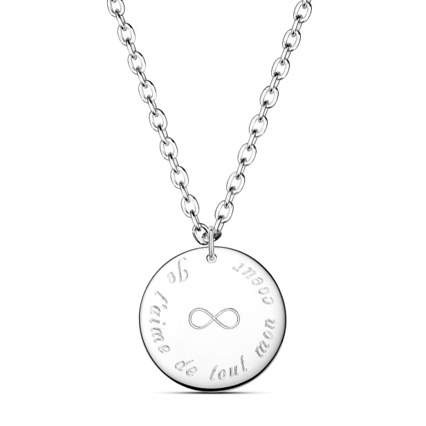 Collier personnalisé homme médaille 20 mm en Argent