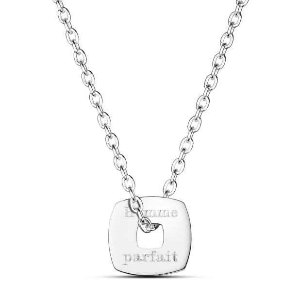 Collier homme personnalisé avec médaille carré, argent