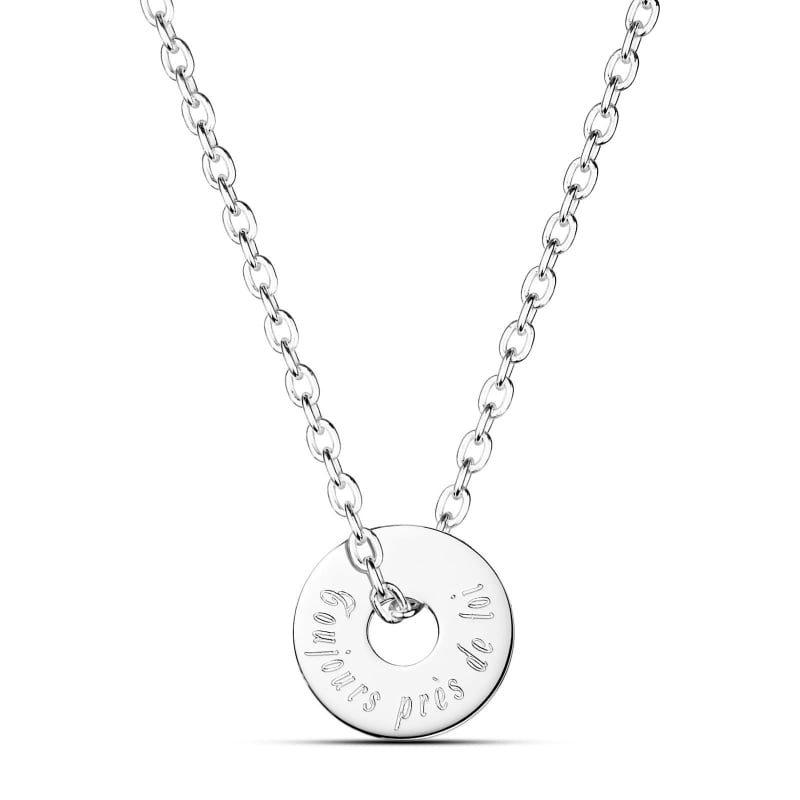 Collier personnalisé homme médaille cible, argent