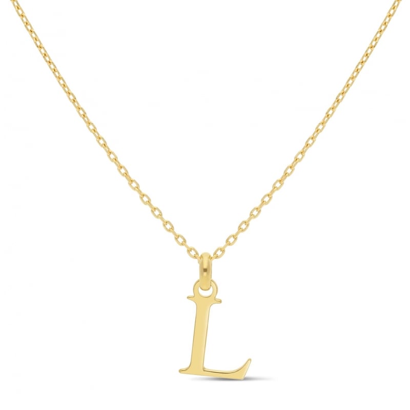 Collier charm petite lettre, plaqué or