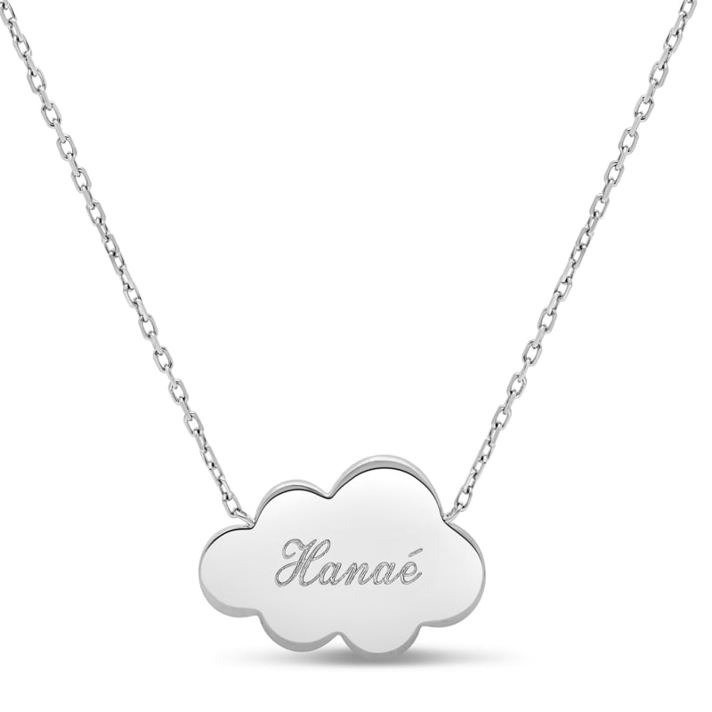 Collier enfant personnalisé nuage 20 mm Argent