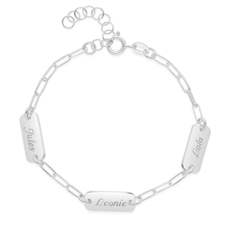 Bracelet personnalisé en Argent avec 3 plaques