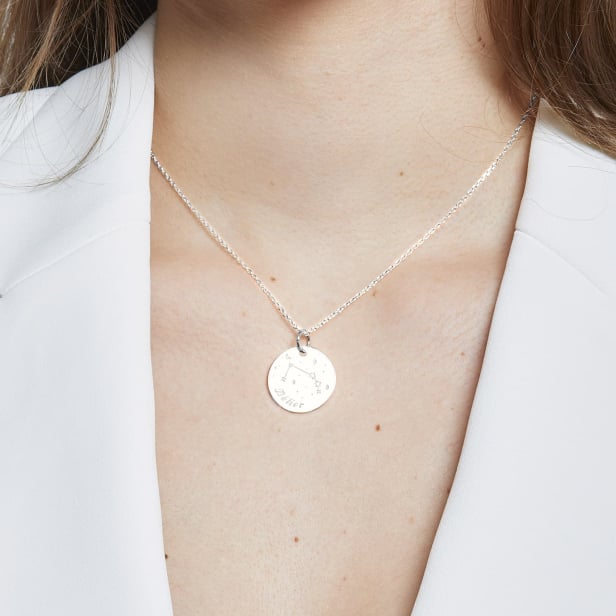 Collier astro médaille gravée Bélier, argent