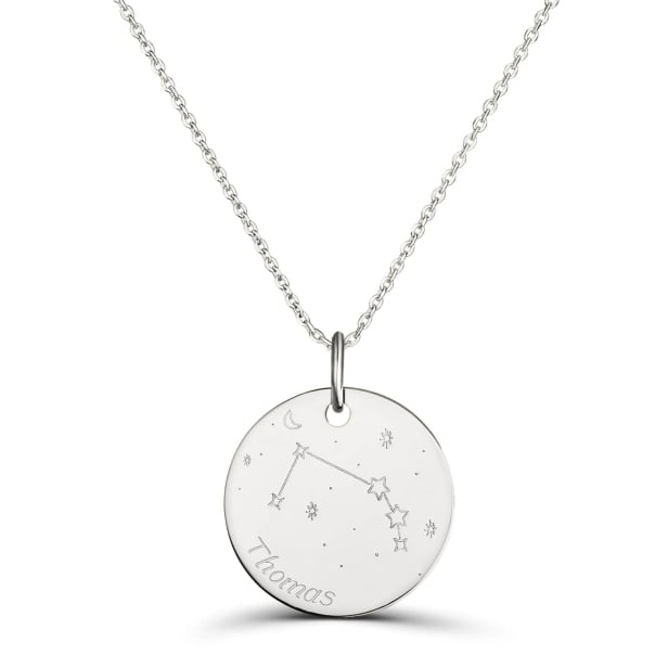 Collier astro médaille gravée Bélier, argent