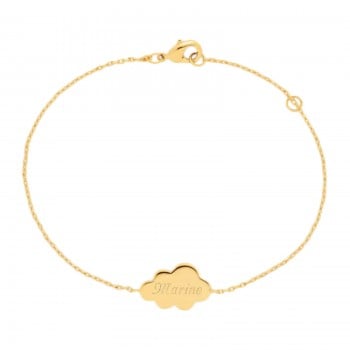 Bracelet nuage personnalisé pour femme en plaqué or