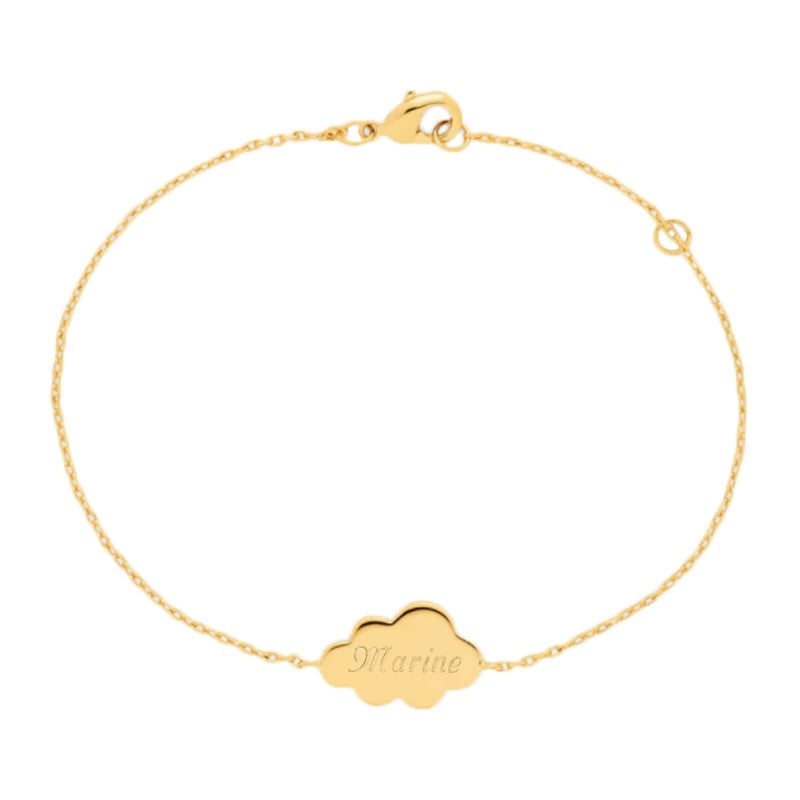 Packshot du bracelet nuage personnalisé en Plaqué Or