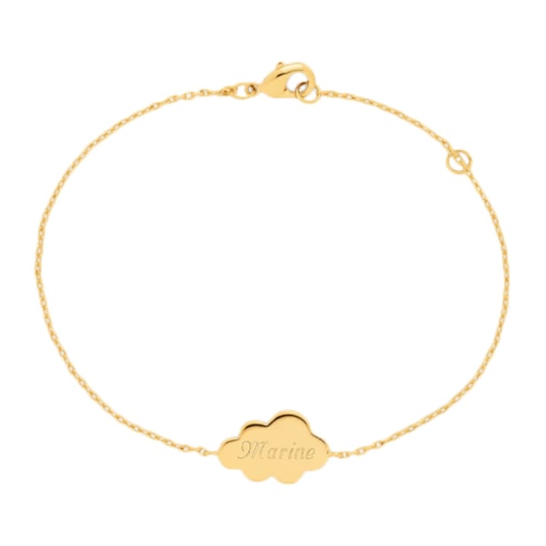 Packshot du bracelet nuage personnalisé en Plaqué Or Packshot du bracelet nuage personnalisé en Plaqué Or
